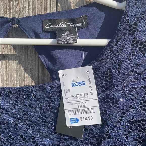 NWT - 2x formal navy dress, 3/4 sleeve - Picture 5 of 6